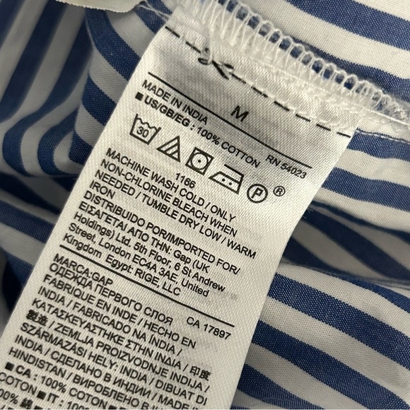 ❤️Gap Blue Striped Women's Top M - Picture 6 of 10